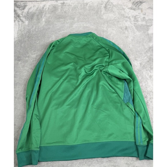 Adidas Climalite Satin Full Zip Track Jacket Men's Size Large Green - Picture 2 of 10
